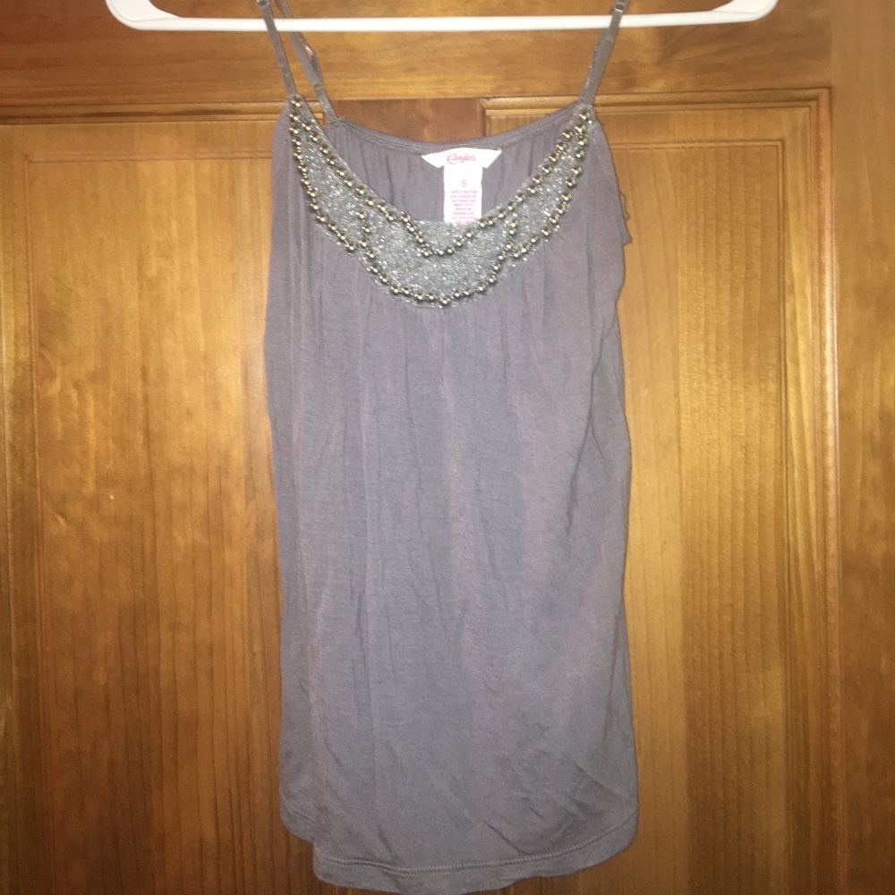 Grey beaded tank top
